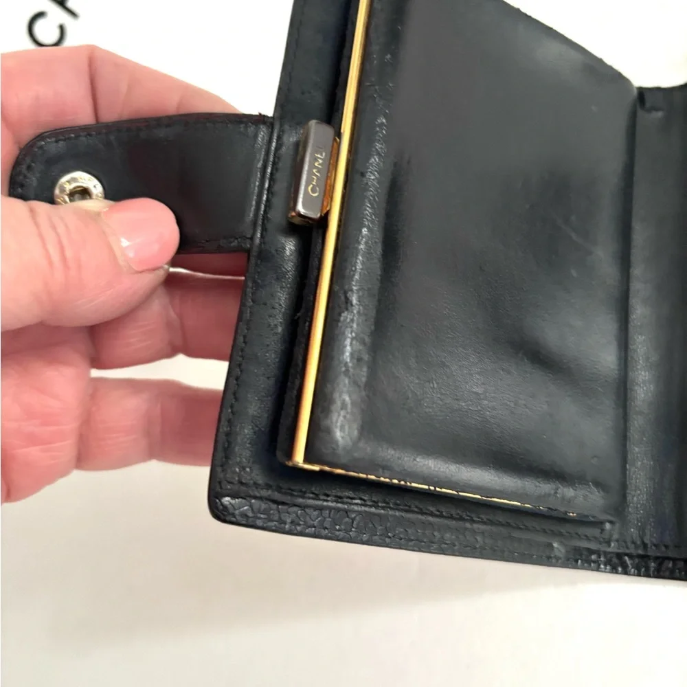 Authentic Chanel bifold black wallet